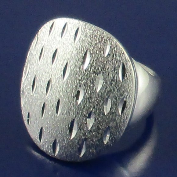 Arte d'Argento Sterling Diamond Cut Ring - Picture 1 of 7